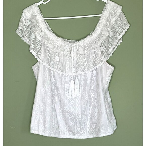 No Boundaries Tops - No Boundaries Babydoll Top XXXL (21) Lace Lined Y2K Cottagecore Vanilla Girl